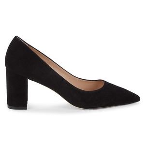 STUART WEITZMAN Laney Block-Heel Suede Pumps